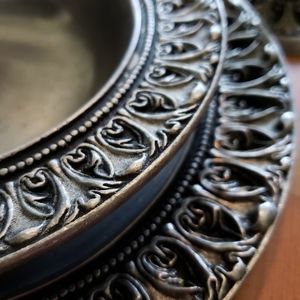 36 pc Renaissance Style "Pewter" Dinnerware